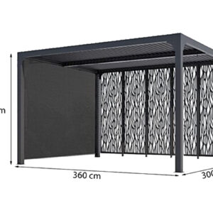 Pergola bioclimatique habrita gris anthracite 10.80m²