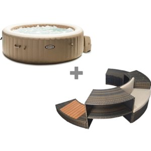 Pack spa gonflable Intex PureSpa Sahara rond Bulles 4 places