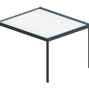 Pergola Cocoon perpendiculaire horaire mixte gris