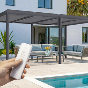 Pergola motorisée SANTA aluminium gris 5x3m