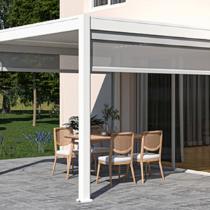 Pergola bioclimatique Ombréa autoportante Blanc 3x3M