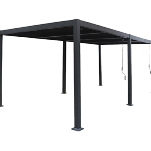 Pergola Windsor en aluminium gris 3x6 m