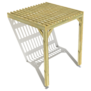 Pergola bois adossée lattage bois 2mx2m