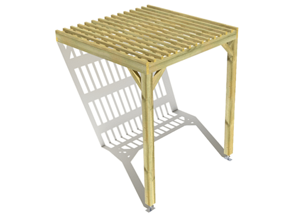 Pergola bois adossée lattage bois 2mx2m