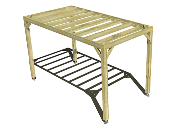 Pergola bois indépendante sens largeur 2mx4m