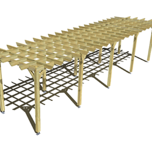 Pergola bois indépendante style retro 10mx2m