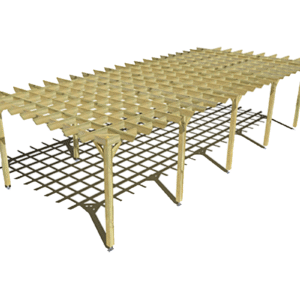 Pergola bois indépendante style retro 10mx4m