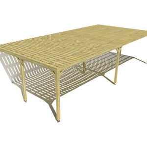 Pergola bois adossée platelage bois 10mx5m