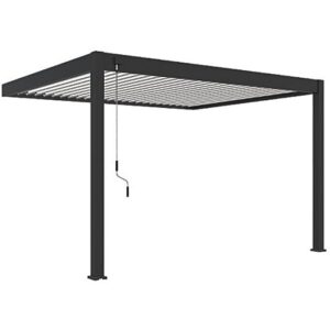 Pergola Ombréa V2 adossée Anthracite et Blanc 3x4M