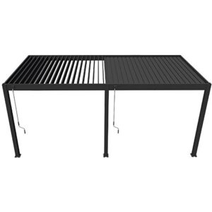 Pergola Bioclimatique Ombréa adossée Anthracite V2 3x6M
