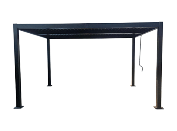 Pergola avec structure et lames en aluminium gris anthracite 4x3m