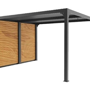 Pergola en ALUMINIUM avec ventelles latérales aluminium mobiles