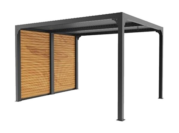 Pergola en ALUMINIUM avec ventelles latérales aluminium mobiles