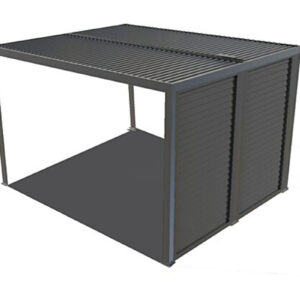 Pergola bioclimatique avec ventelles latérales aluminium
