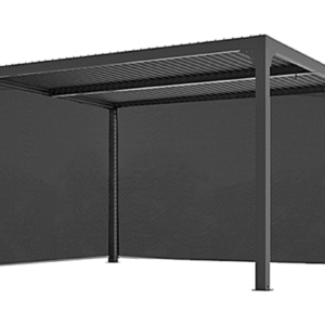 Pergola aluminium avec 2 rideaux manuels 3X3,6m