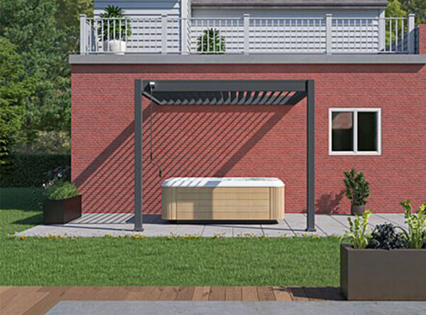 Pergola bioclimatique Ombréa adossée 3x3M Anthracite