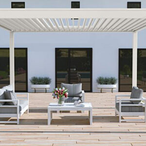 Pergola bioclimatique Ombréa autoportante 3x4M Blanc