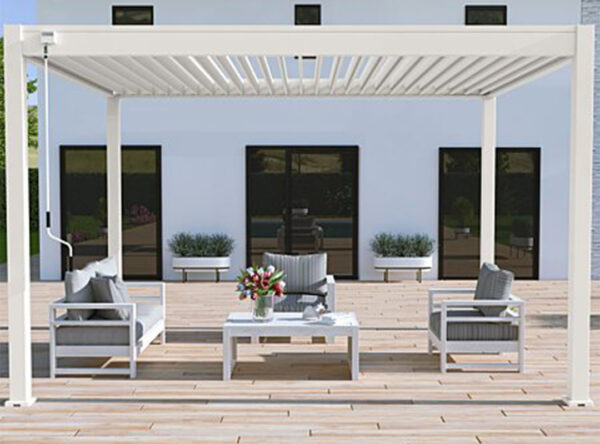 Pergola bioclimatique Ombréa autoportante 3x4M Blanc