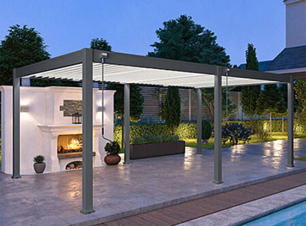 Pergola Ombréa autoportante 4x6M Anthracite blanc