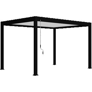 Pergola bioclimatique Ombréa autoportante Noir charbon blanc
