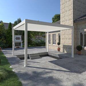 Pergola bioclimatique Ombréa autoportante 4x4M Blanc 4x4M