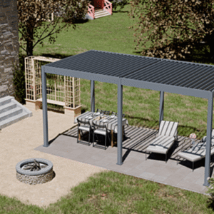 Pergola bioclimatique Ombréa autoportante Anthracite ELMO 3x6M