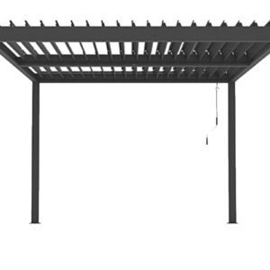 Pergola avec led Windsor en aluminium 3x4 Gris