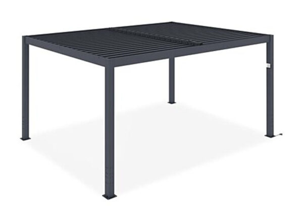 Pergola bioclimatique motorisée SANTA aluminium gris 4x3m