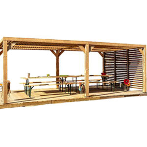 Pergola bois avec ventelles mobiles