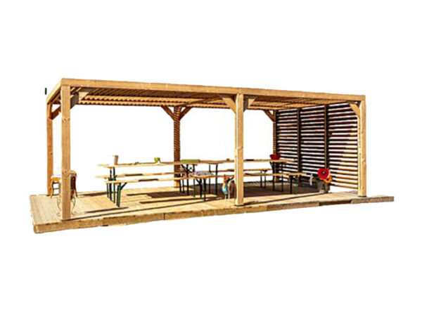 Pergola bois avec ventelles mobiles