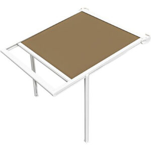 Pergola motorisé MELODIE blanc toile taupe 4 x 3 m
